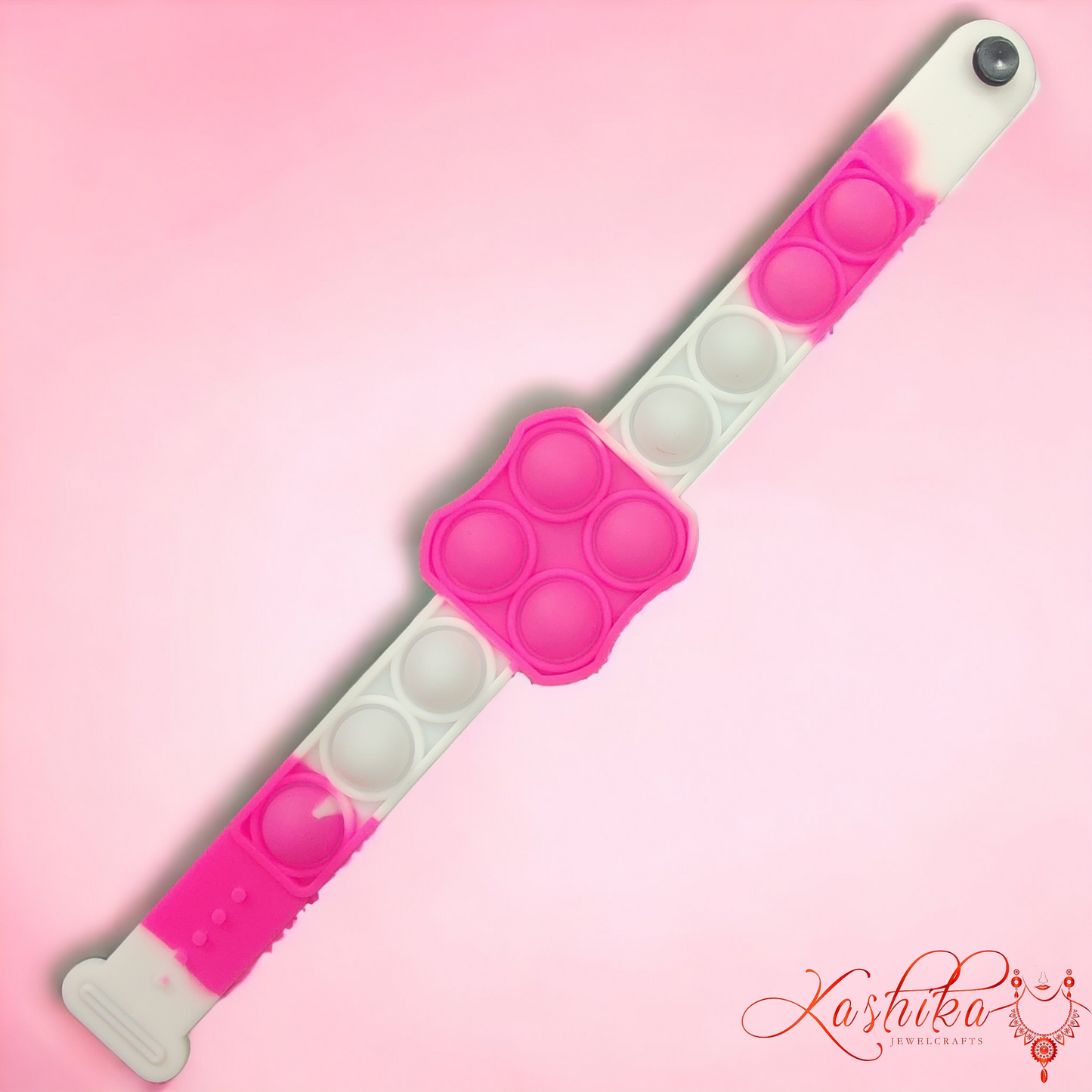 Pink and White Square Pop It Band