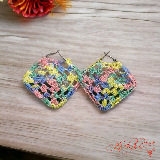 Multcolour Full Crochet Earrings