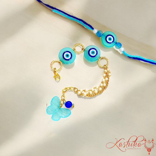 Blue Evil Eye Couple Rakhi