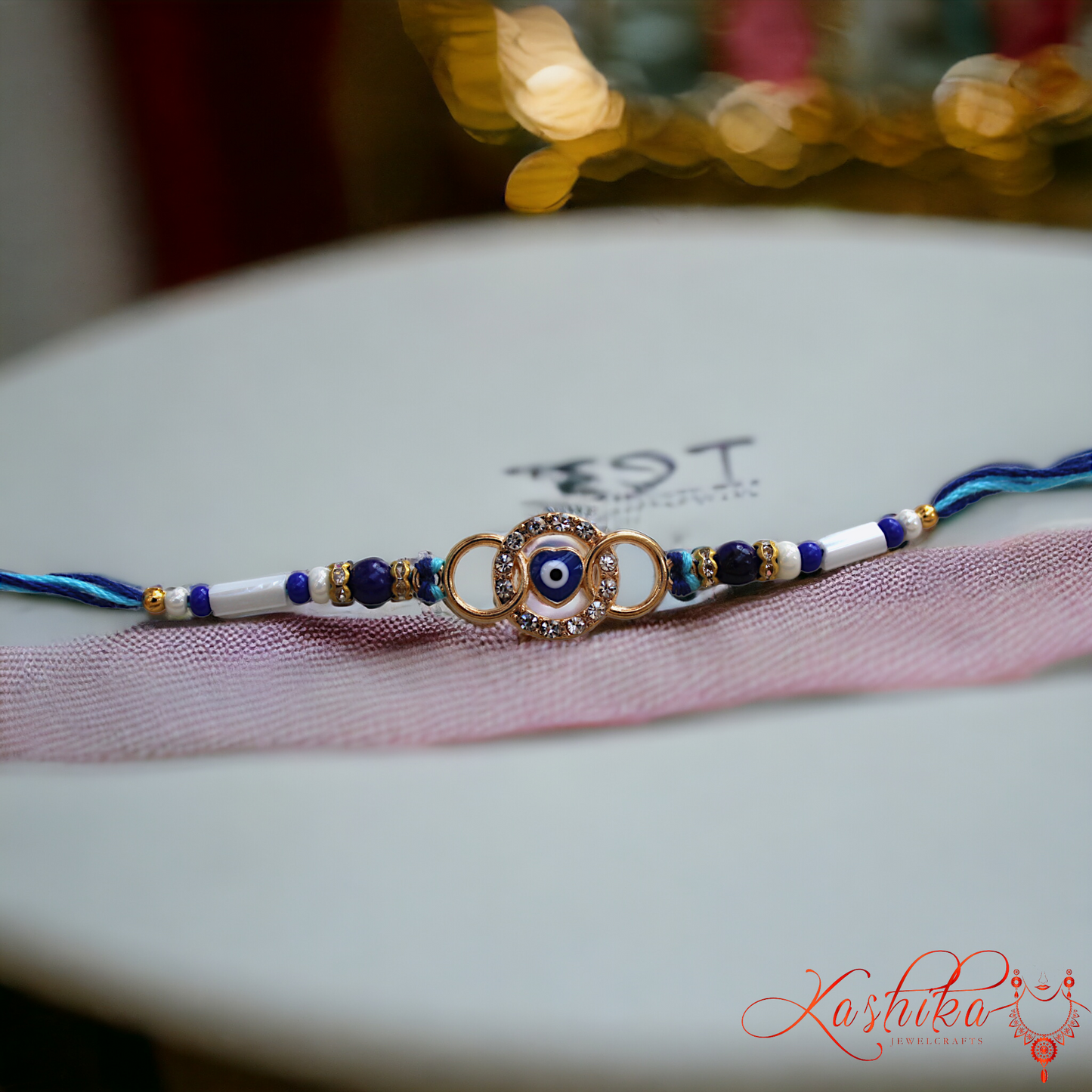 Evil Eye heart Pendant Rakhi