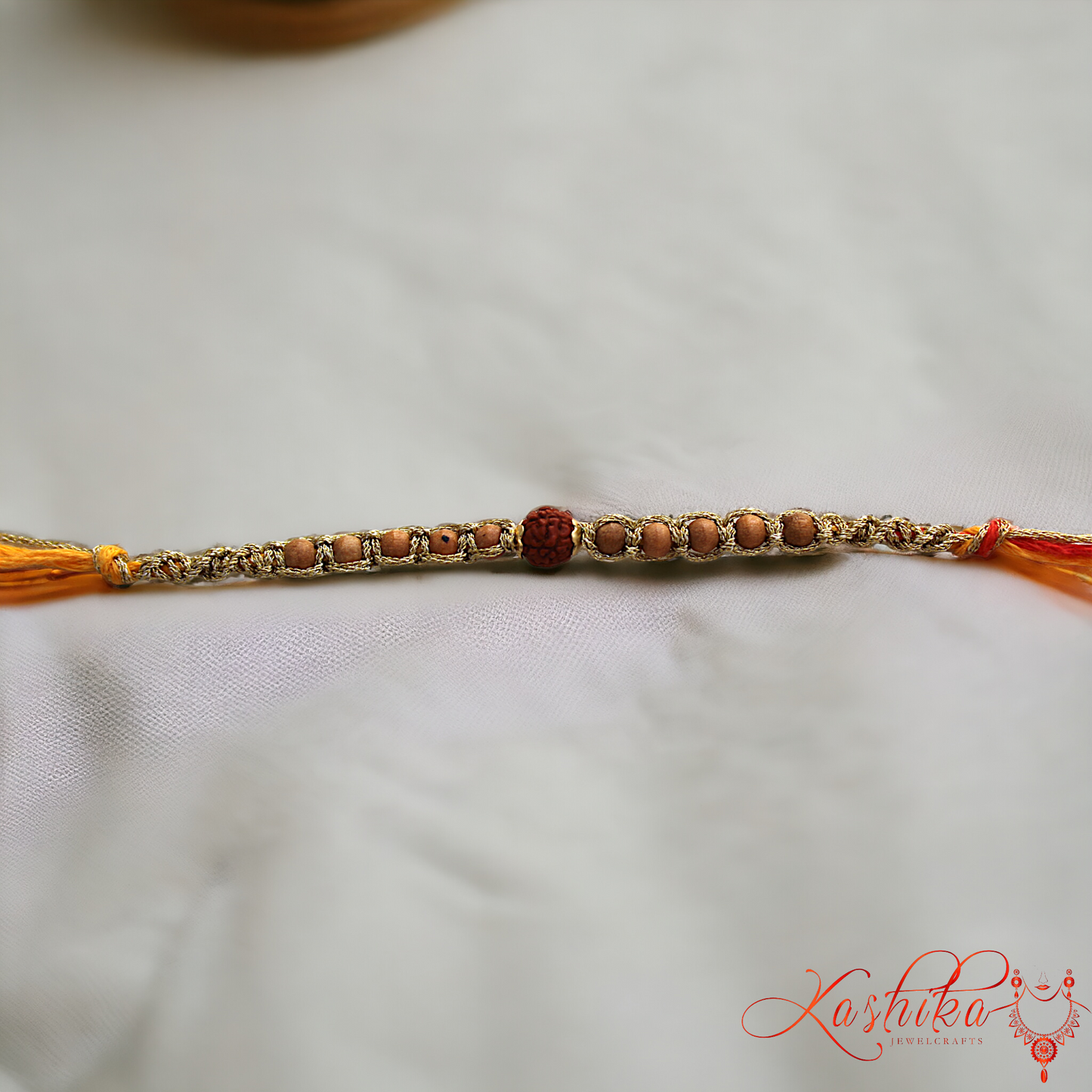 Rudraksh and Chandan Beads Rakhi