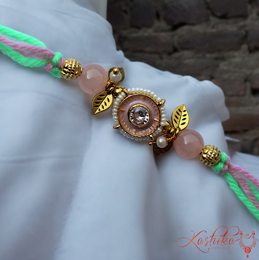 Pink Kundan Rakhi