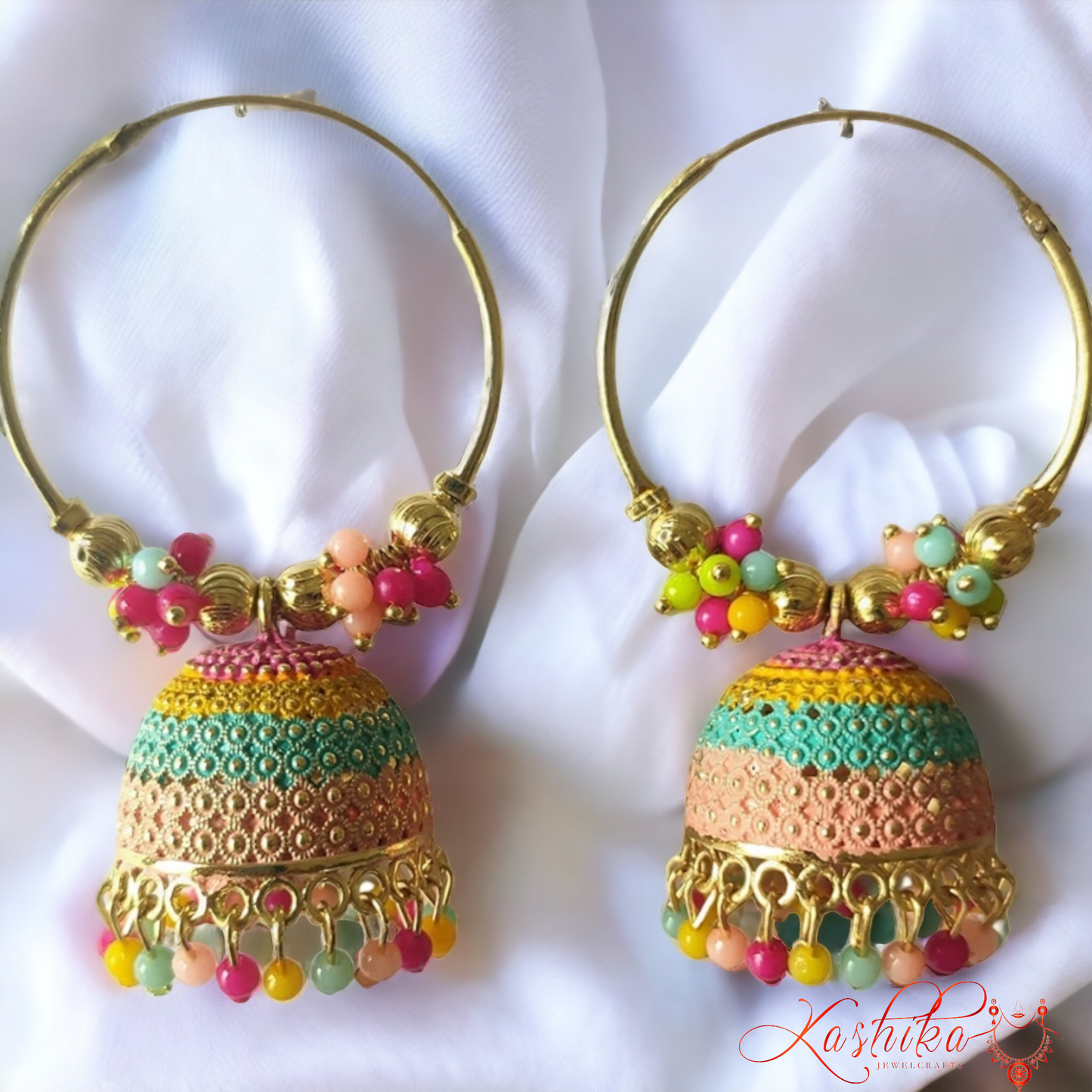 Multicolour Jhumki Earrings