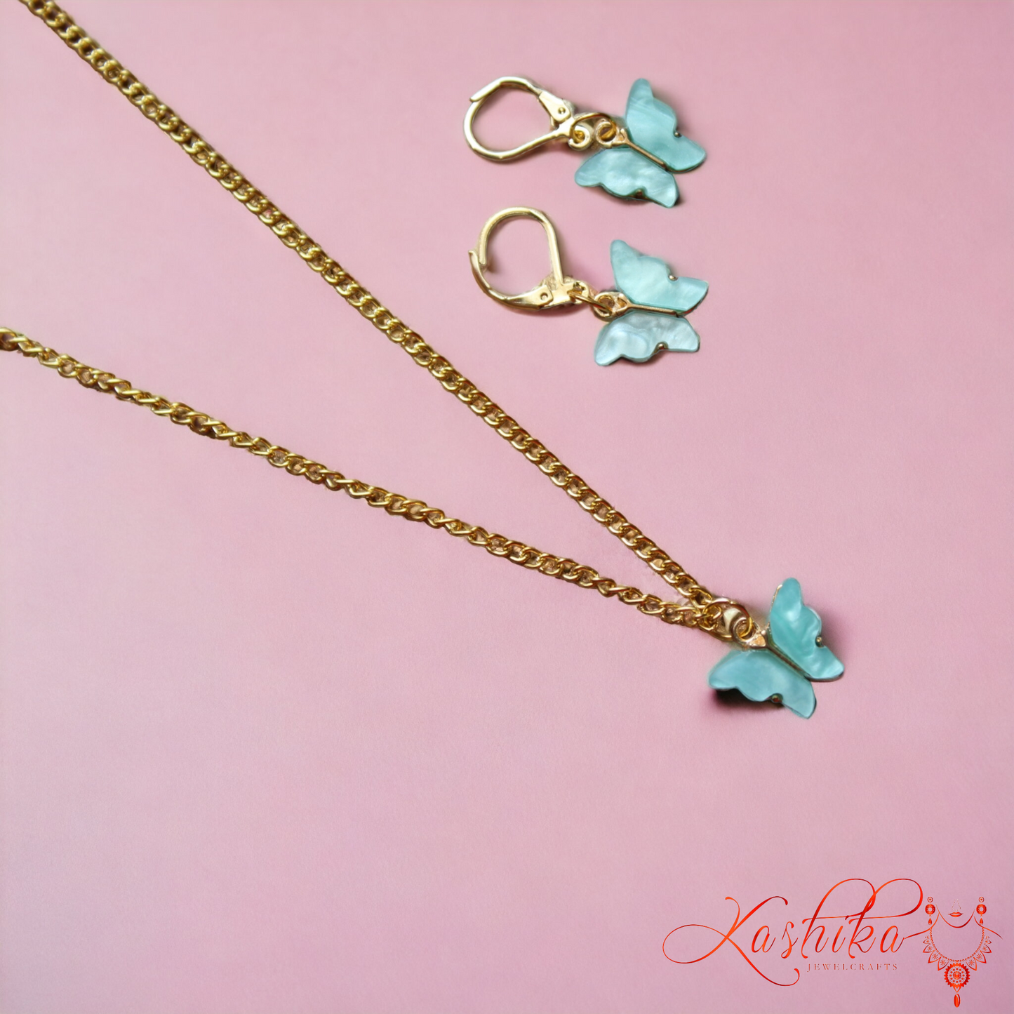 Sky Blue Pendant Set with Earrings