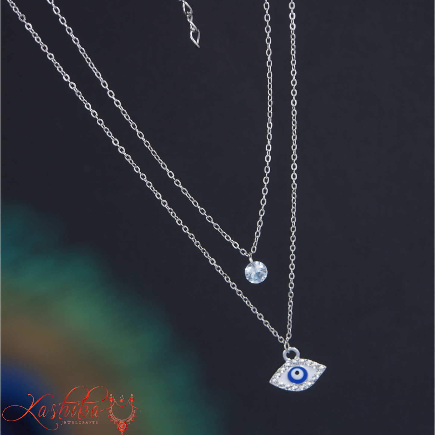 Silver Multi Layered Evil Eye Chain