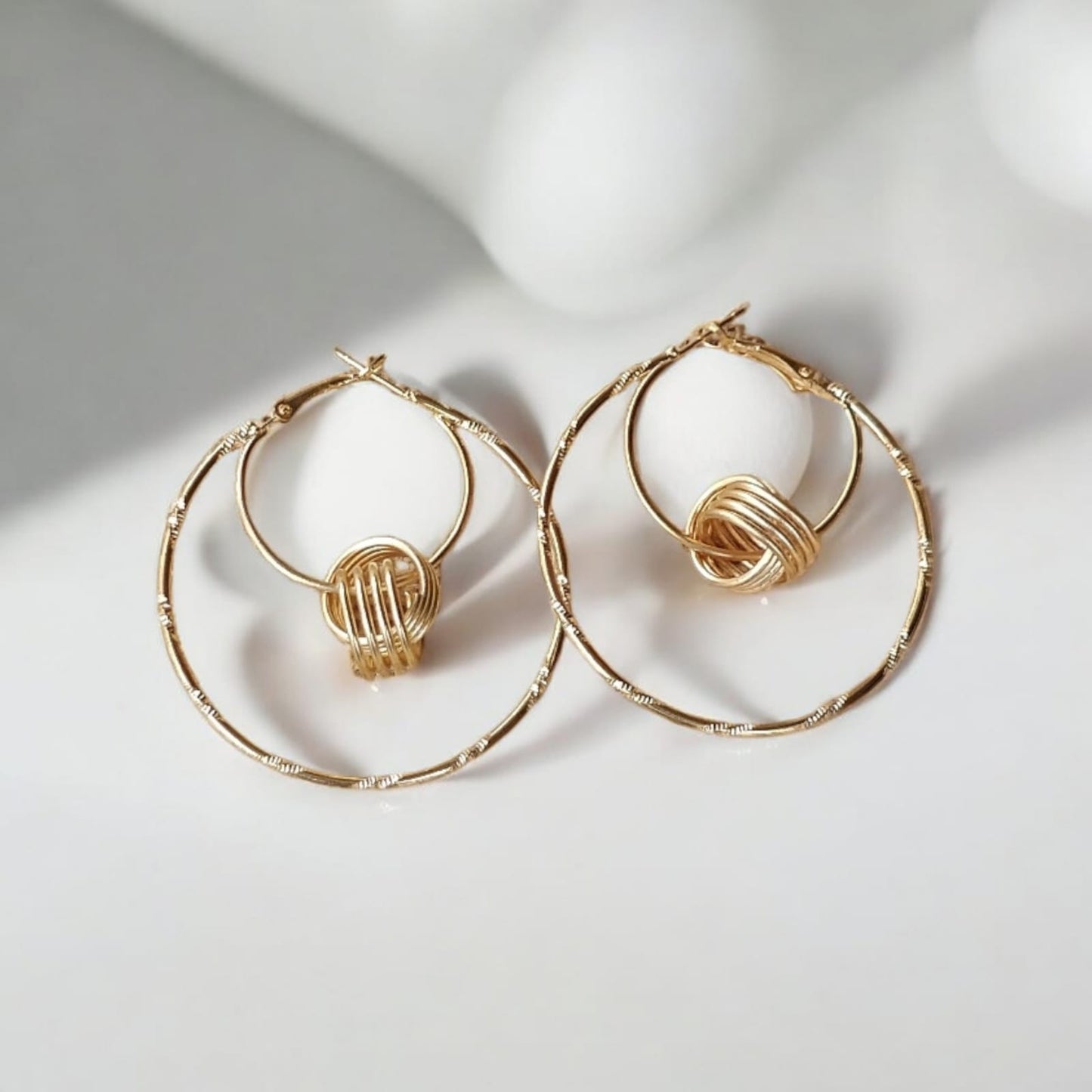 Gold stylish hoop earrings