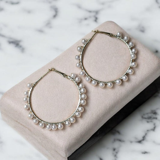 White pearl hoops