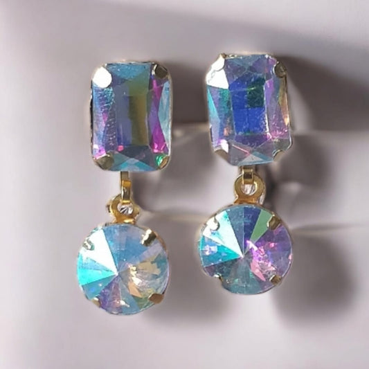 Multi-colored crystal stone earrings