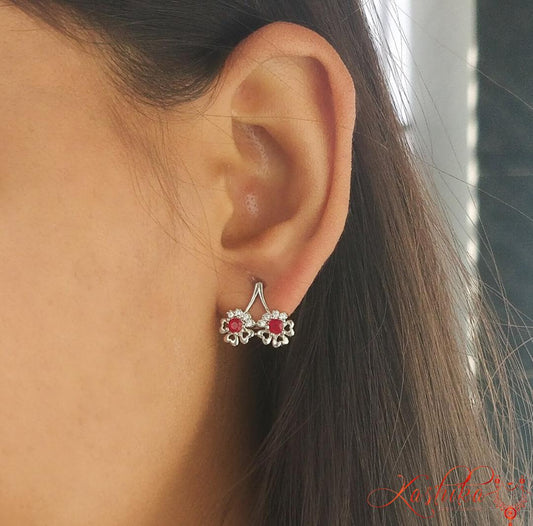 Cherry stud earrings