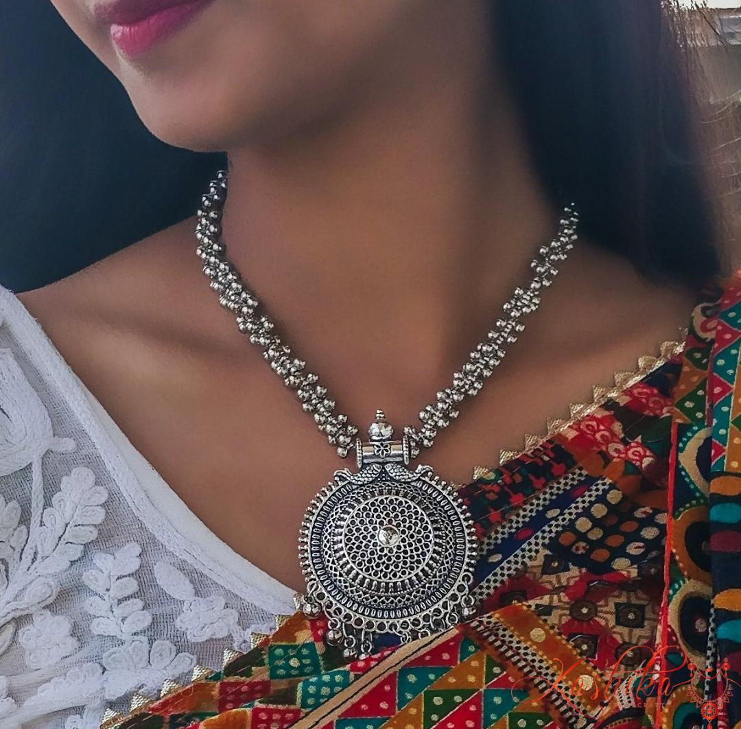 Oxidised rajputana neckpiece