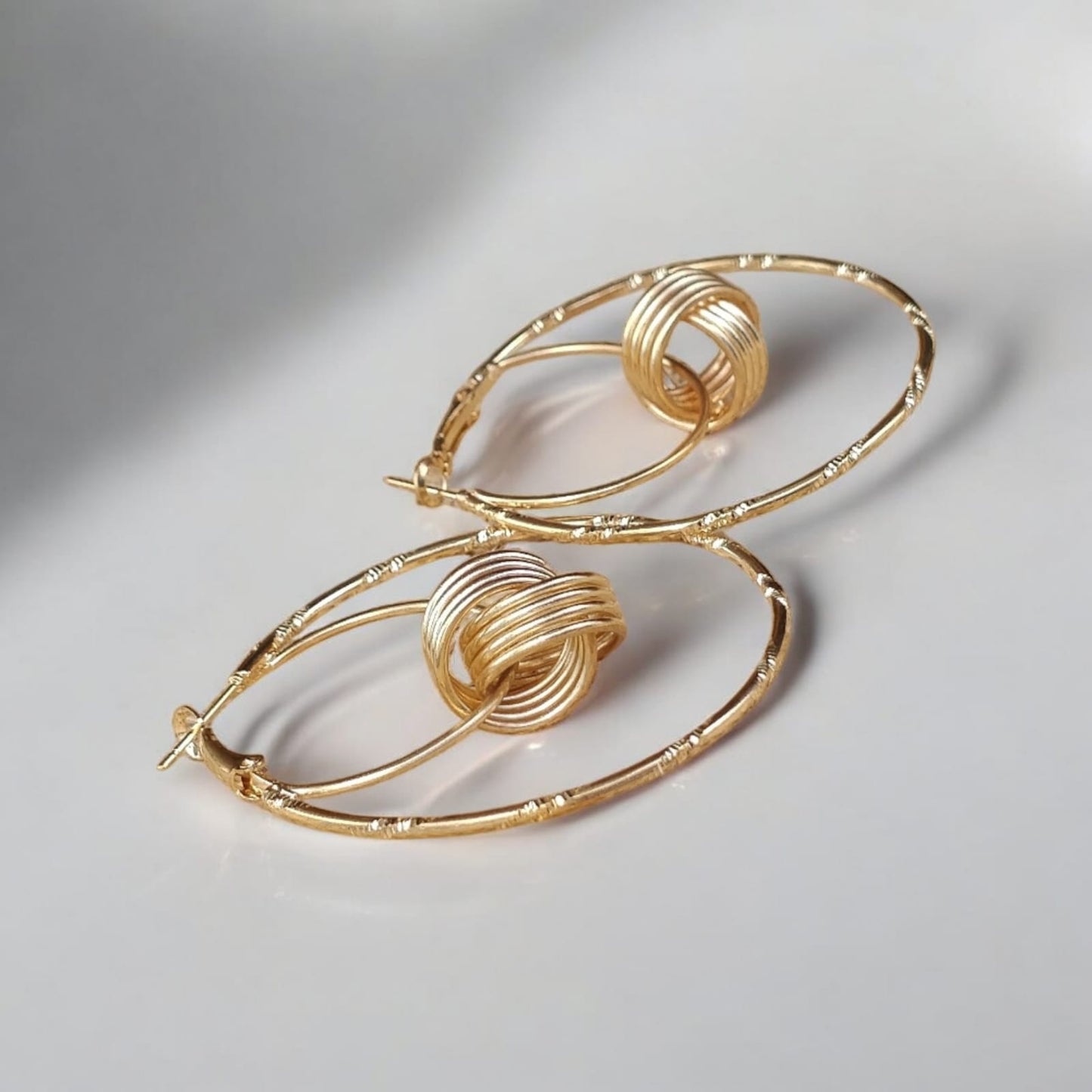 Gold stylish hoop earrings