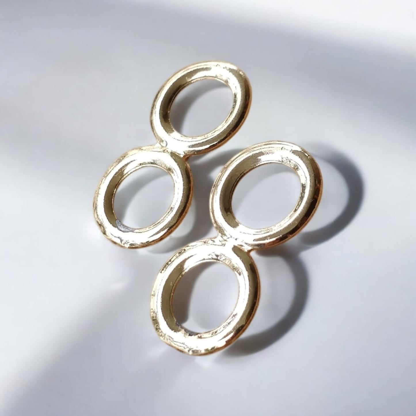 Gold plated two circle studs