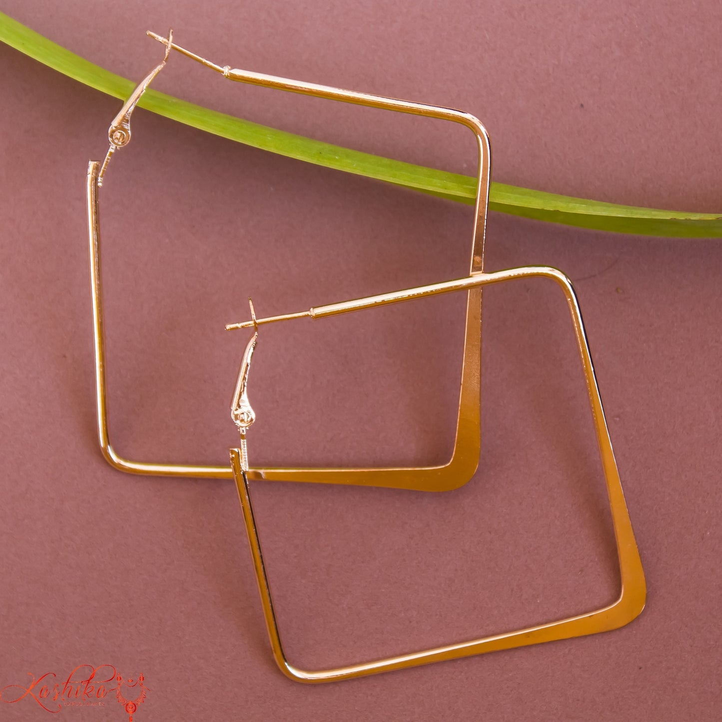 Golden Square Earrings