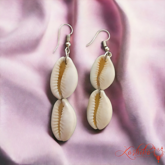 Natural Cowrie Sea Shell Earrings