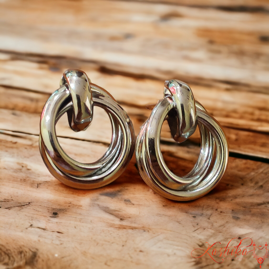 Silver Twisted Stud Earrings