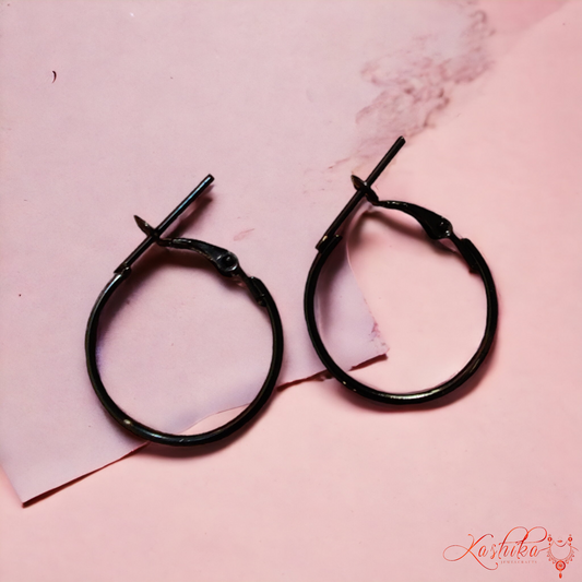 Black Small Hoops