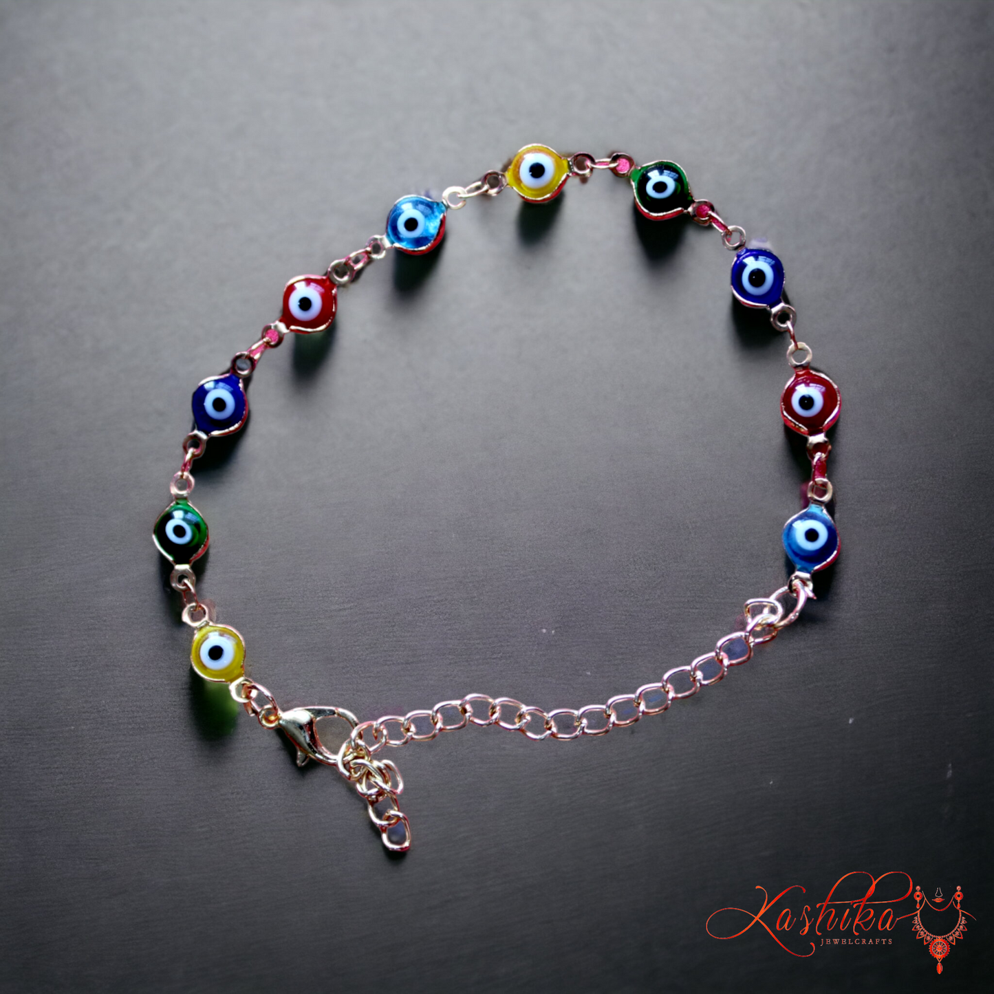 Multicolour Evil Eye Chain Bracelet