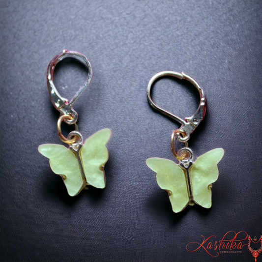 Pastel Green Butterfly Earrings